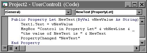 Property Let NewText Code Window Example