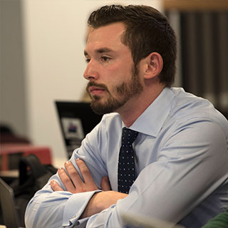 Chase Law student in mock trial setting.