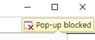 Pop-up blocked icon.