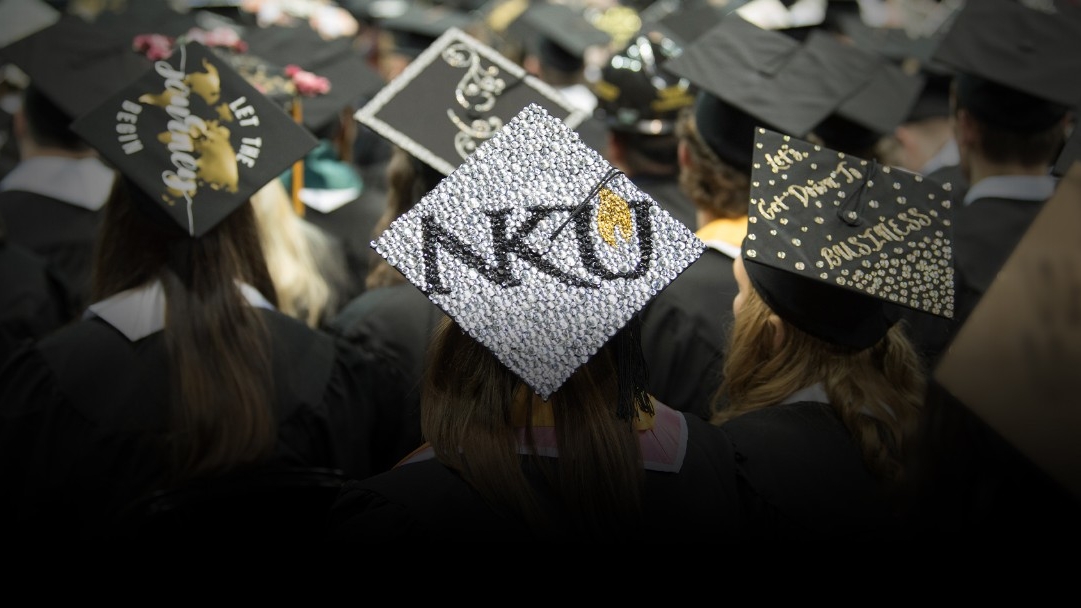 Decorated caps at commencement