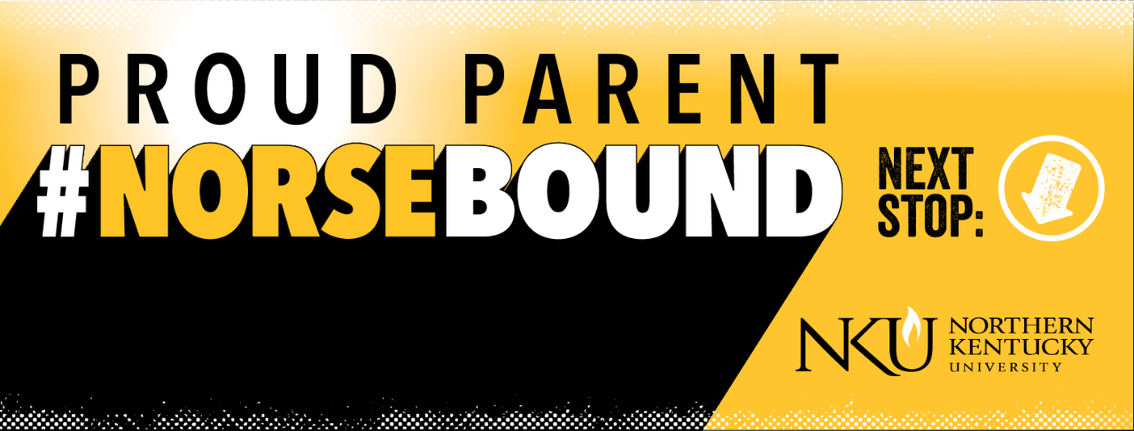 #NORSEBOUND cover photo with yellow background and NKU logo
