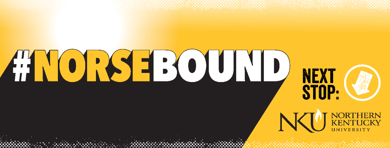#NORSEBOUND cover photo with yellow background and NKU logo