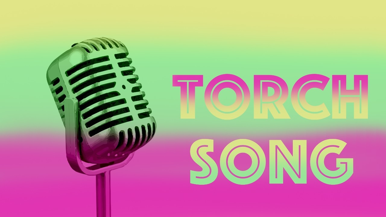 Microphone against neon background