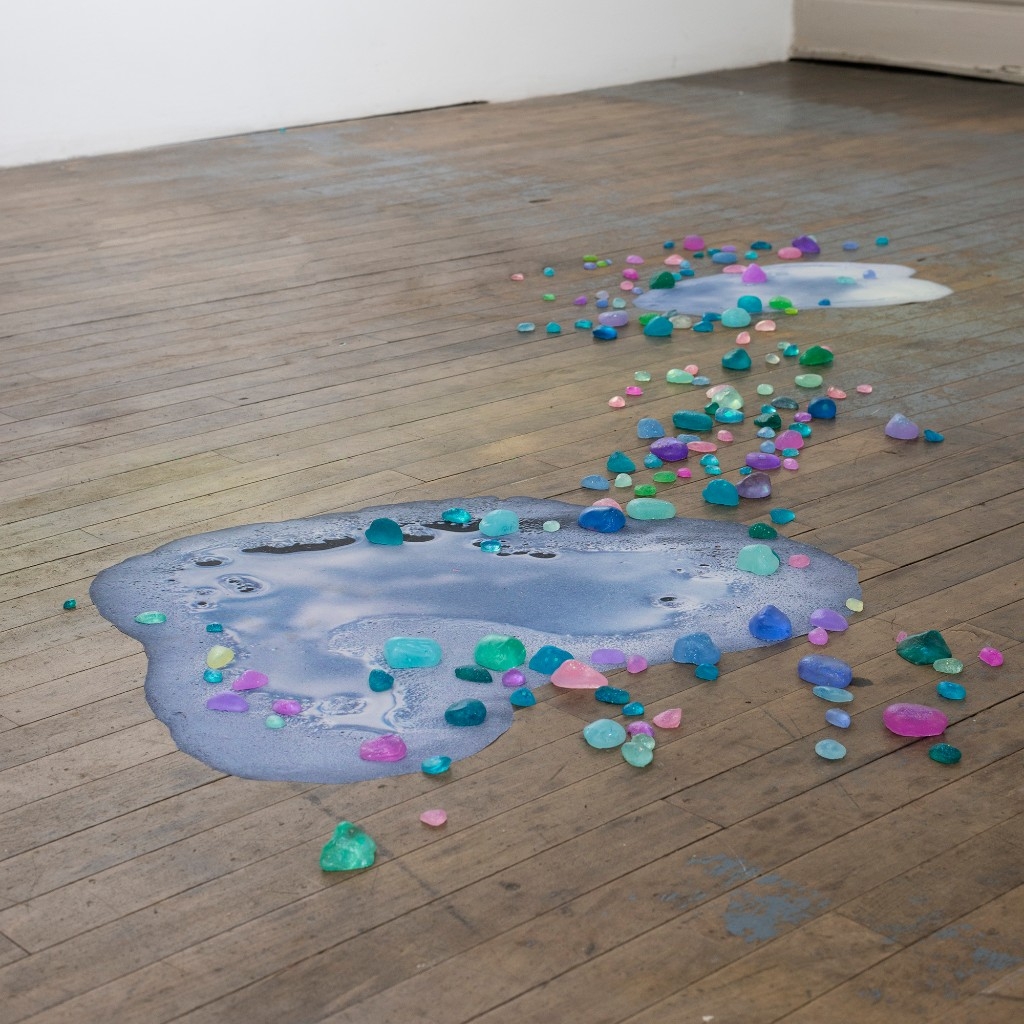 Colored stones on the floor