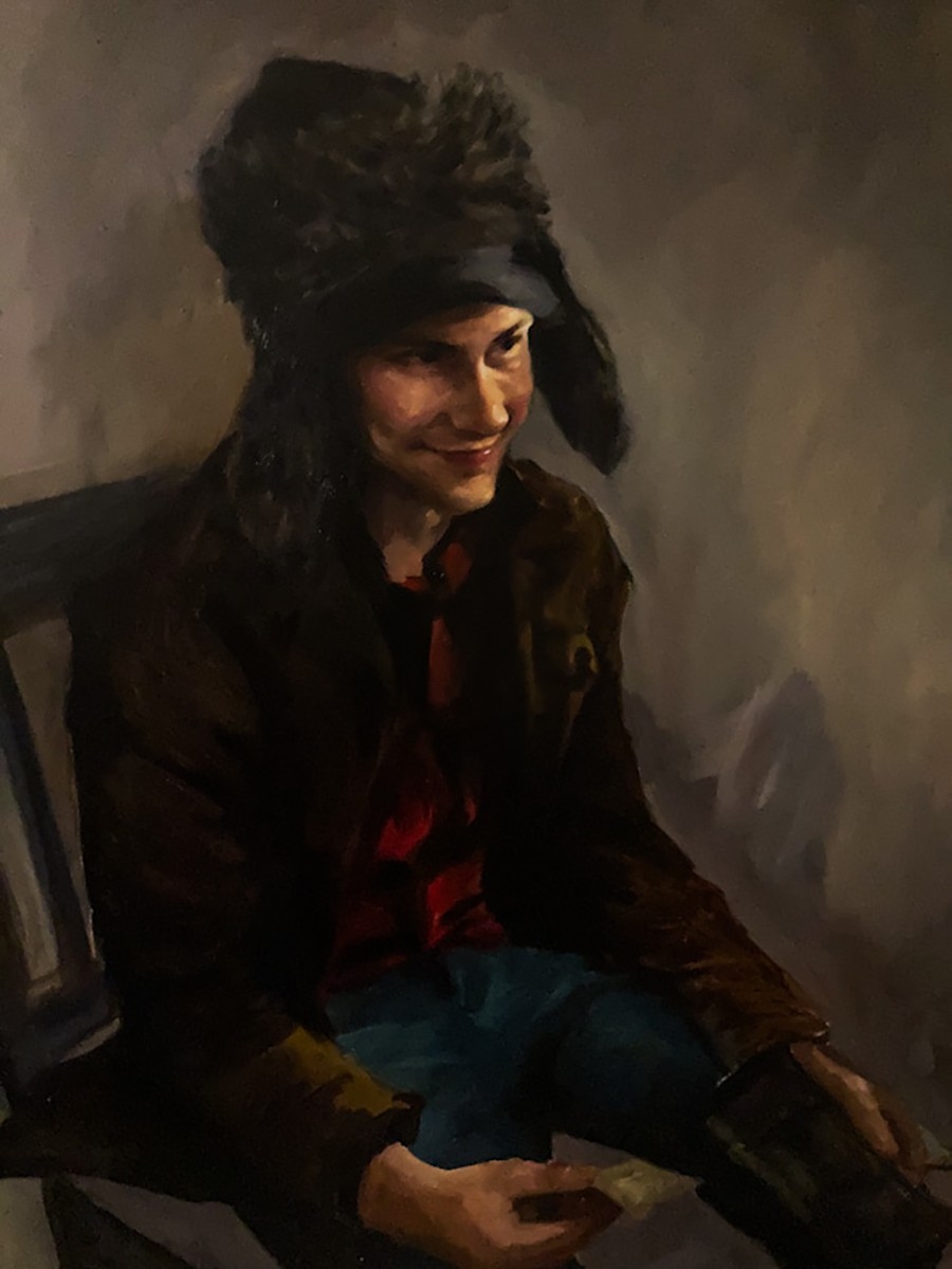 Oil on Canvas - boy in hat