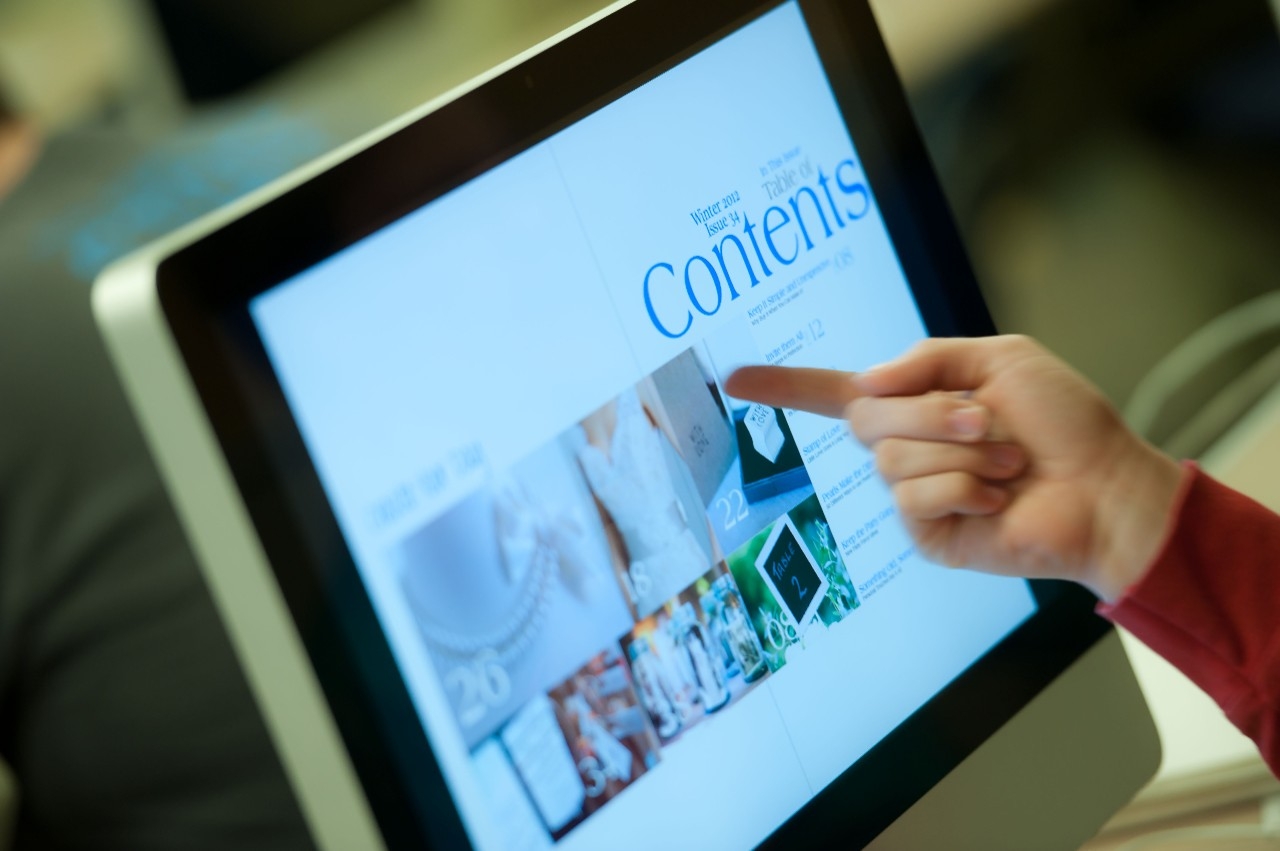 Computer screen with Table of Contents Design displayed