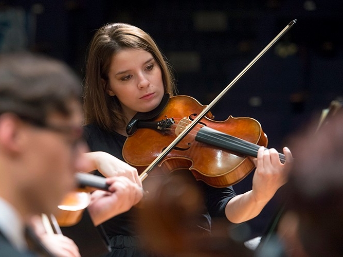 Students riding bikes