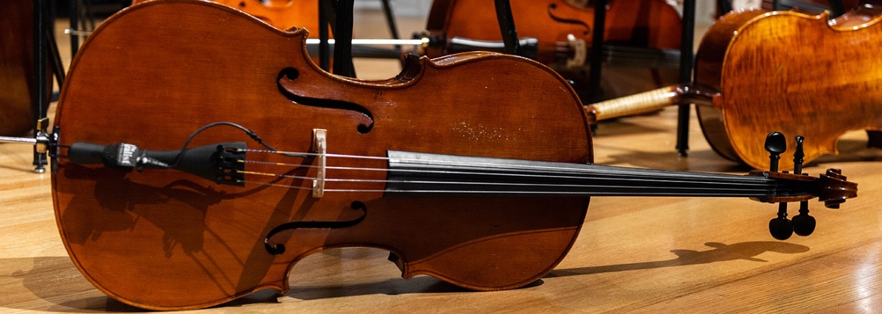 Cello on its side