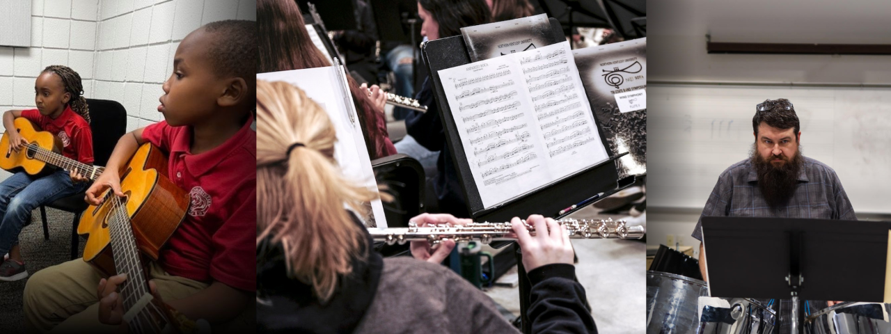 String players rehearing in lobby