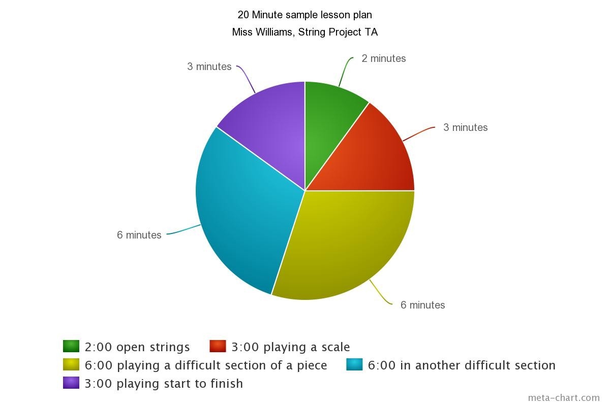 Sample lesson plan pie chart