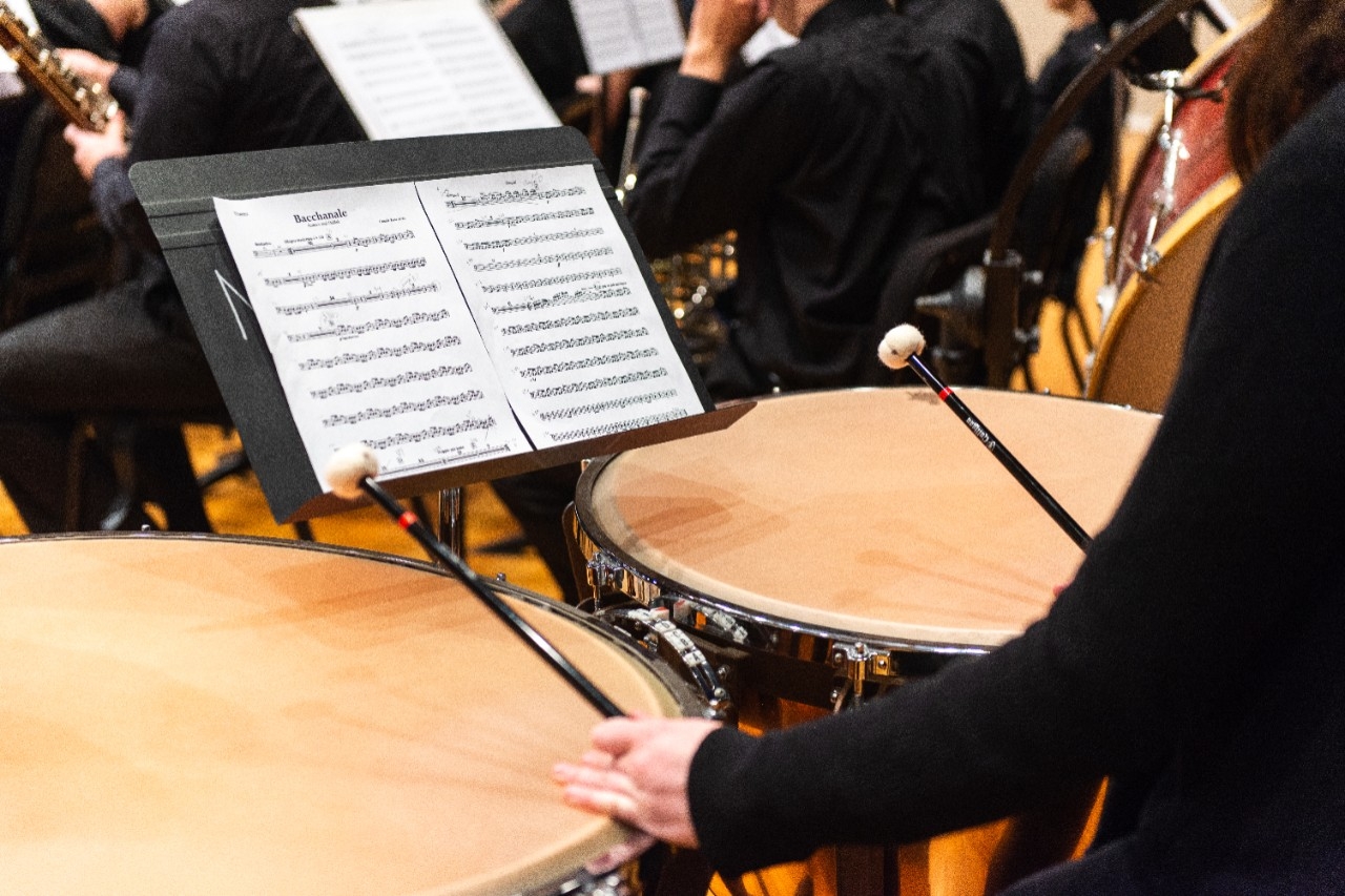 Timpani with music stand