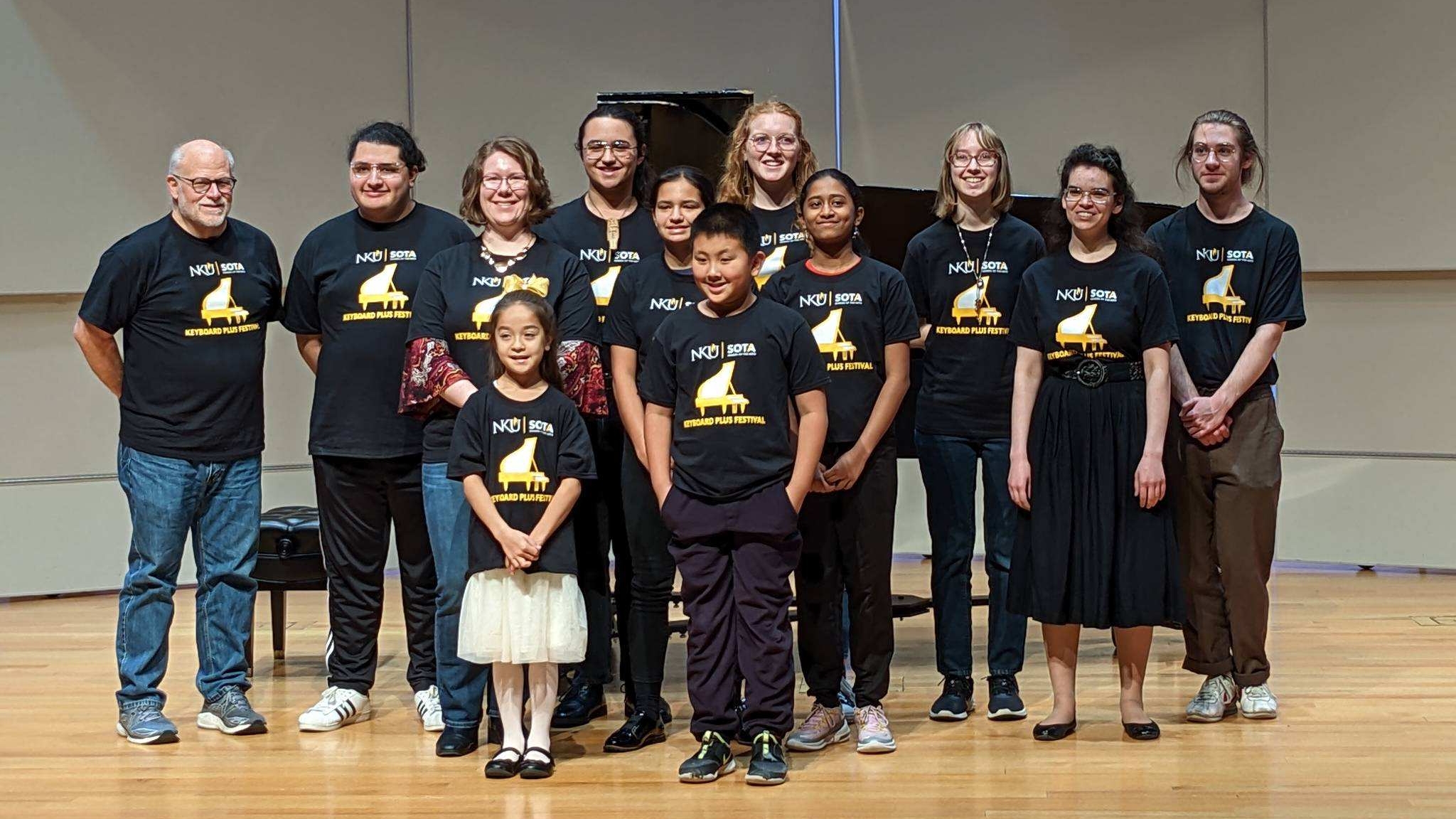 Piano players on stage