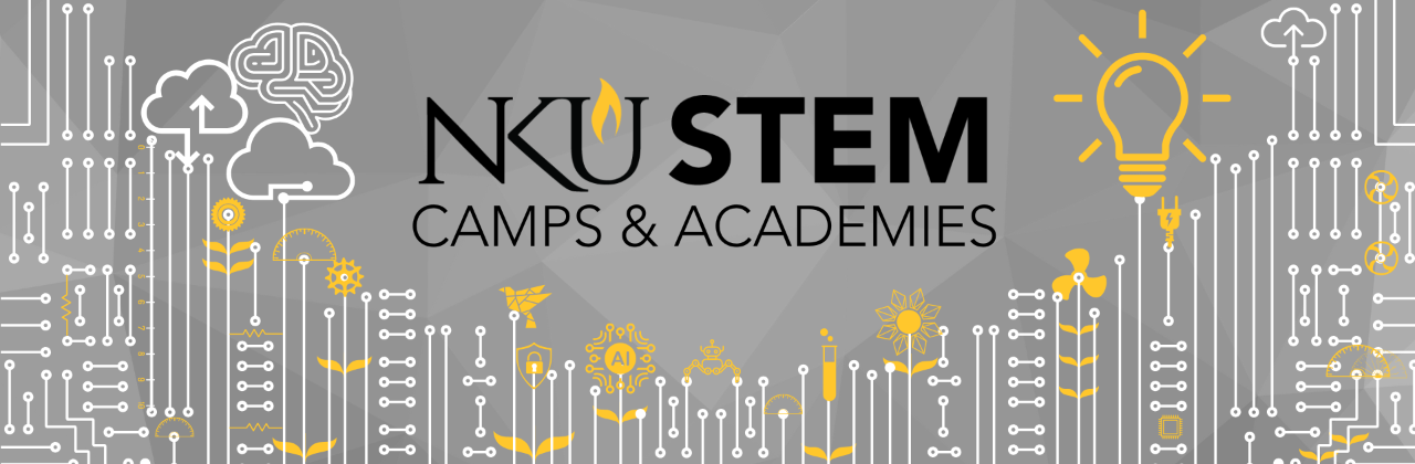 Decorative header image that reads NKU STEM Camps and Academies