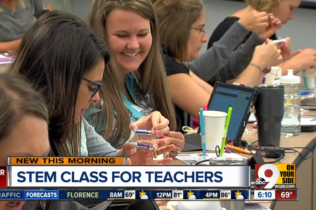 Screenshot of Channel 9 News' coverage of Next Generation STEM Classroom