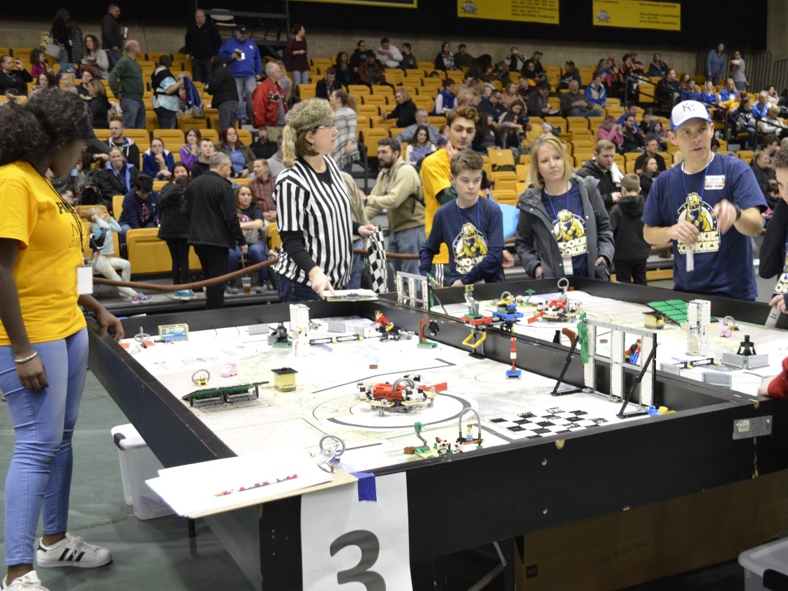 School-aged kids put their robotics creations to the test at the First LEGO League Championship Tournament hosted by Northern Kentucky University