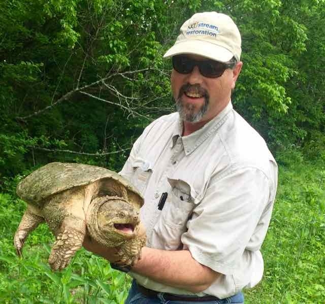 Richard Durtsche with snapping turtle