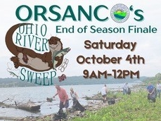 A portion of the official event flyer which shows people cleaning up the river.
