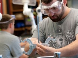 Student working in chemistry lab