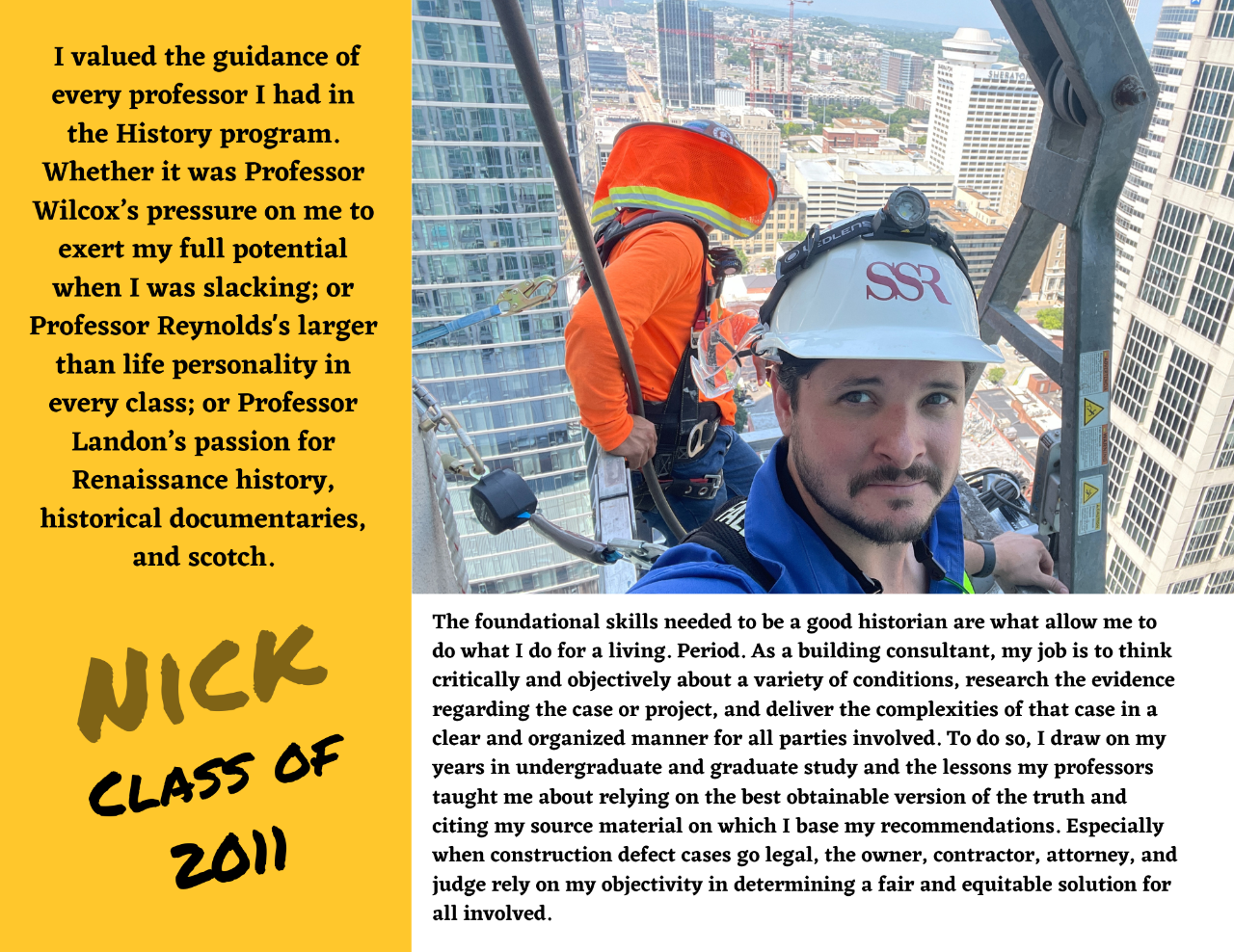 Alumni feature of Nick W