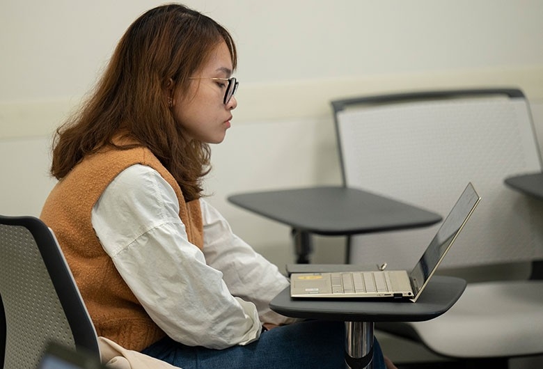 Student working