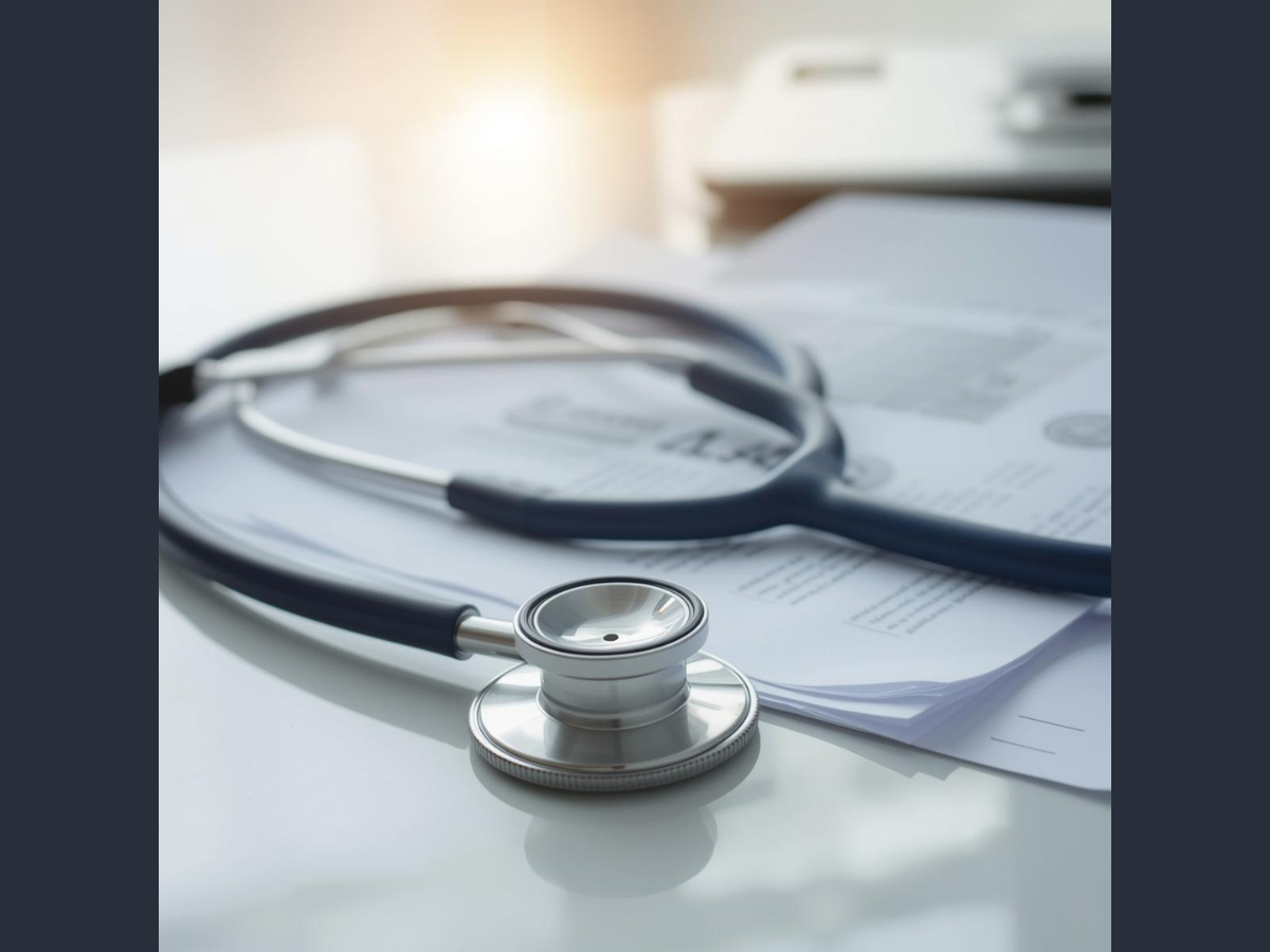 stethoscope on medical paperwork