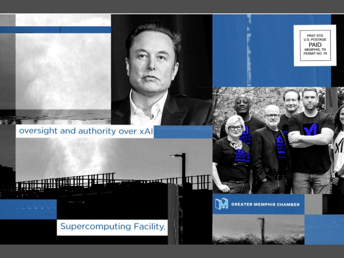 photo collage including the greater memphis chapter members, elon musk, and infrastructure