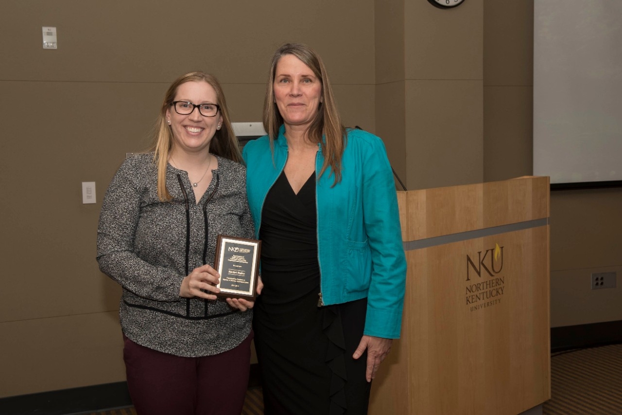 Rachel Staley, Oustanding MPA Student, and Dr. Olberding