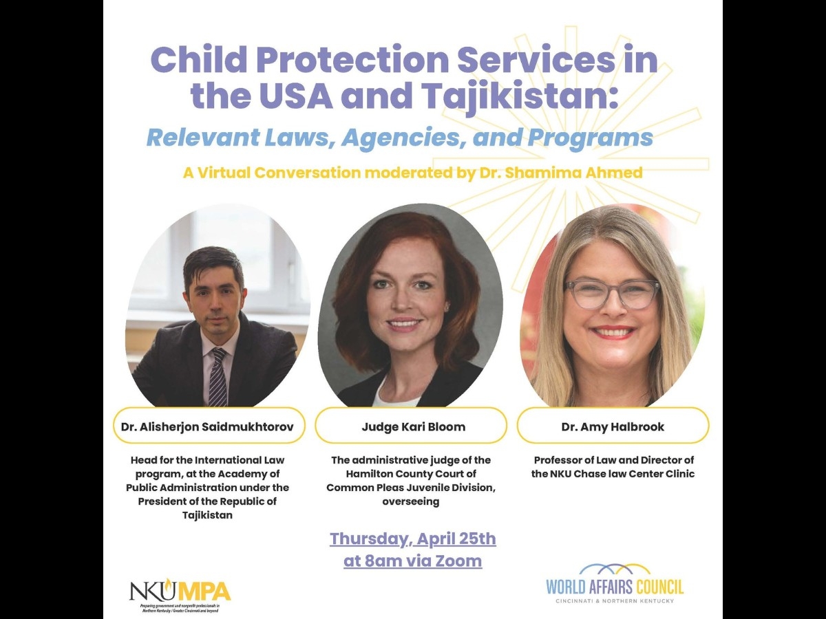 Flyer for the webinar - headshots with three panelists