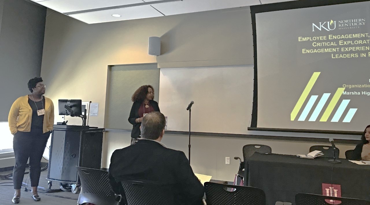 Dr. Nicole Dillard and MPA student Marsha High presenting at MPAC