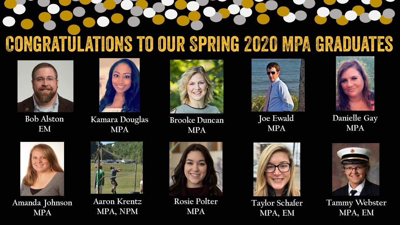 Spring 2020 MPA Graduates