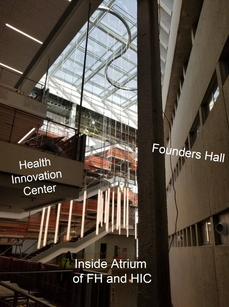 Founders Hall and Health Innovation Center Atrium
