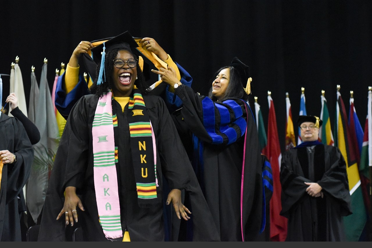 Marsha High MPA graduate at commencement