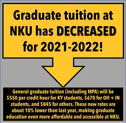 Graduate Tuition Decreases by almost 10 percent