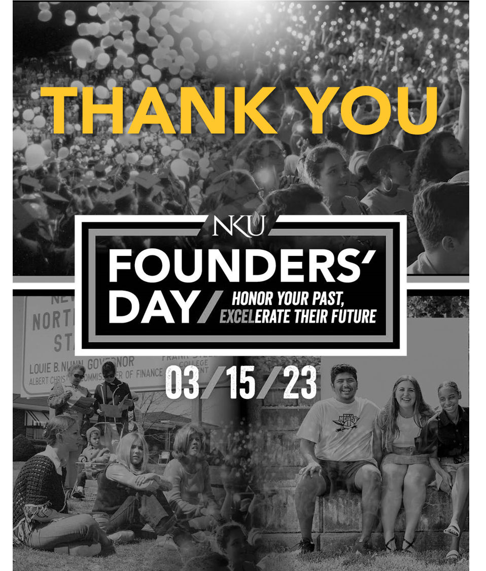 NKU Founder's Day thank you flyer