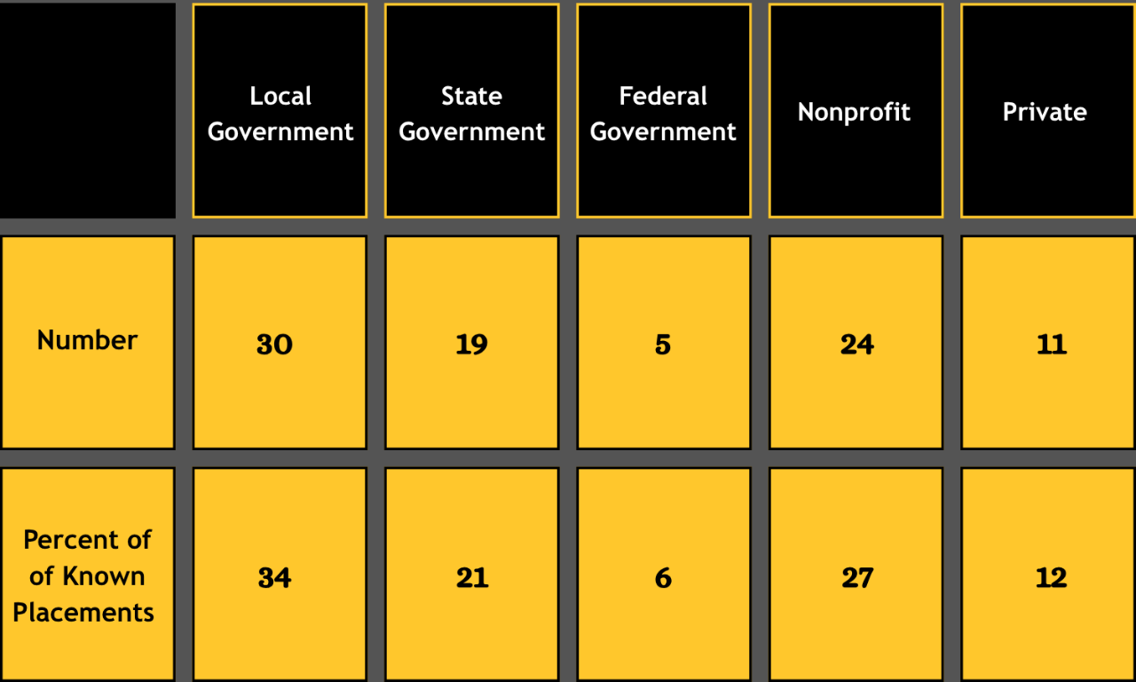 Federal Government 6%; State Government 16%; City/County Government 37%; Nonprofit Sector 29%; Private Sector 12%