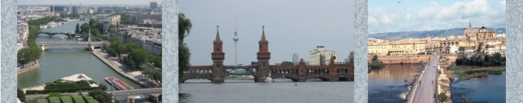 photos of bridges in Paris, Berlin, & Córdoba