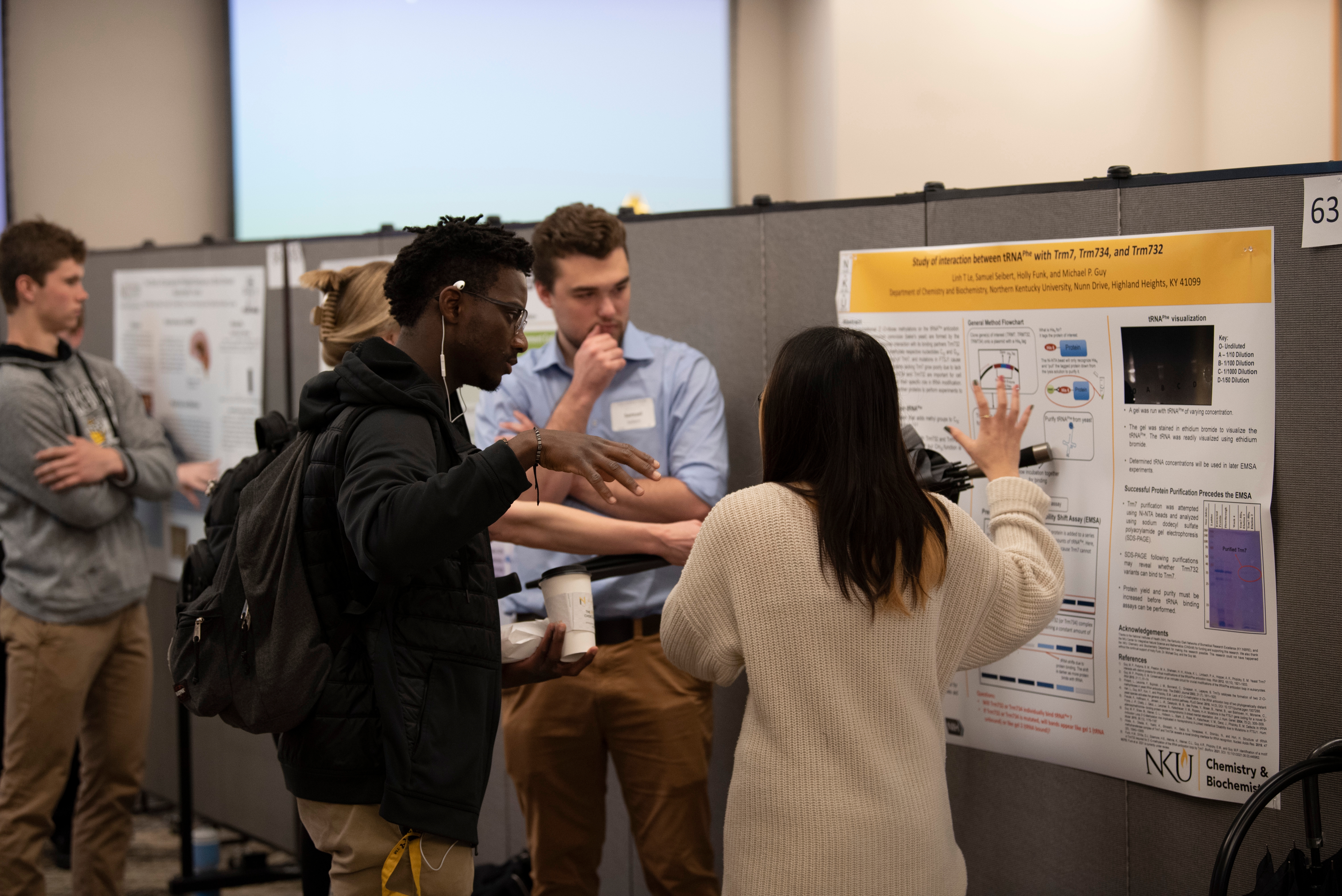 Students presenting research to fellow students