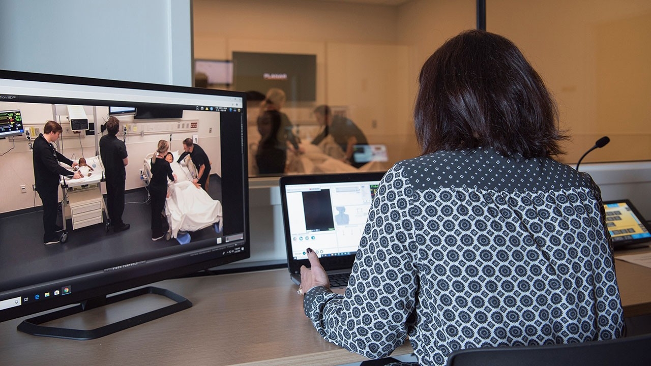 Sim Center control room view.