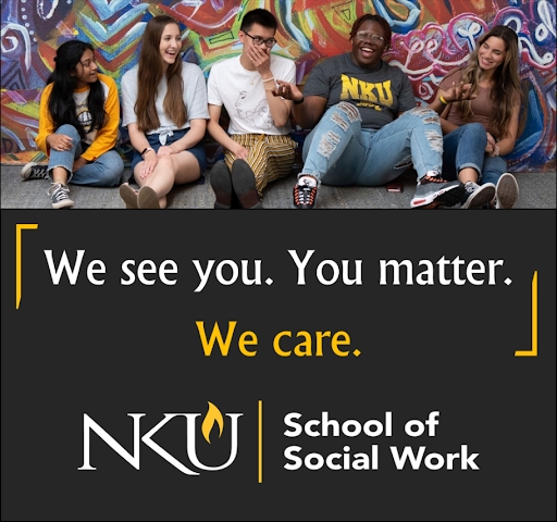 Image of students sitting captioned, "We See You. You Matter. We Care."