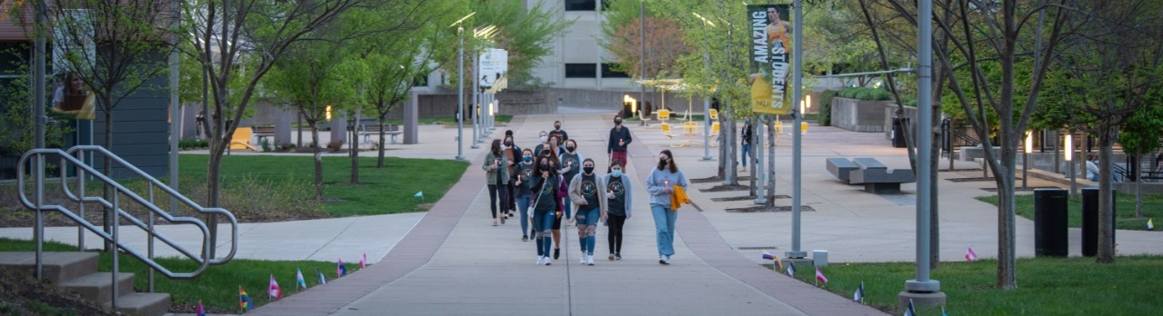 NKU students holding a candlelight vigil for survivors of sexual assult
