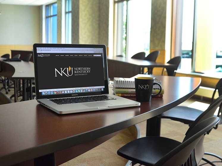Laptop with NKU logo