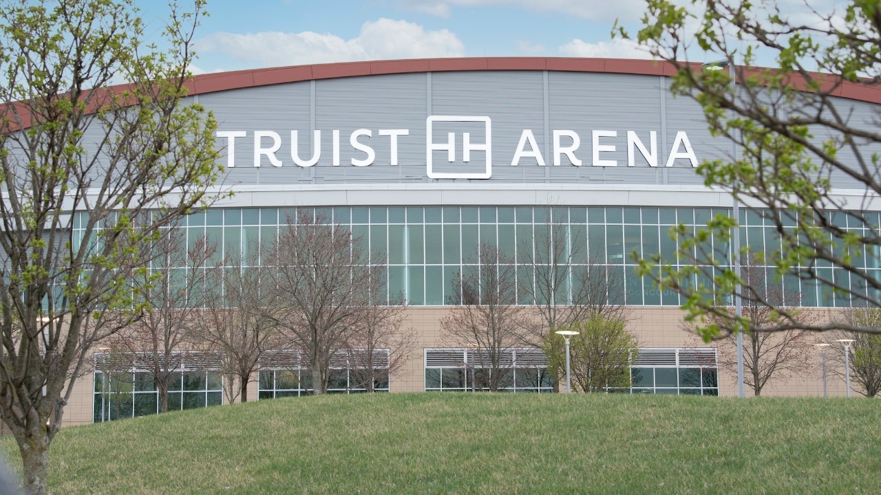 The façade of Truist Arena