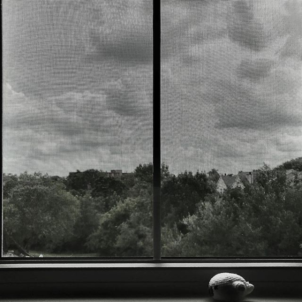 Humans of Greater Cincinnati Post: black and white photo of view from bedroom window