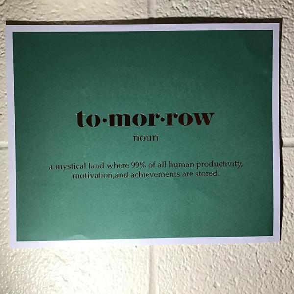 Humans of Greater Cincinnati Post: Sign with definition of tomorrow