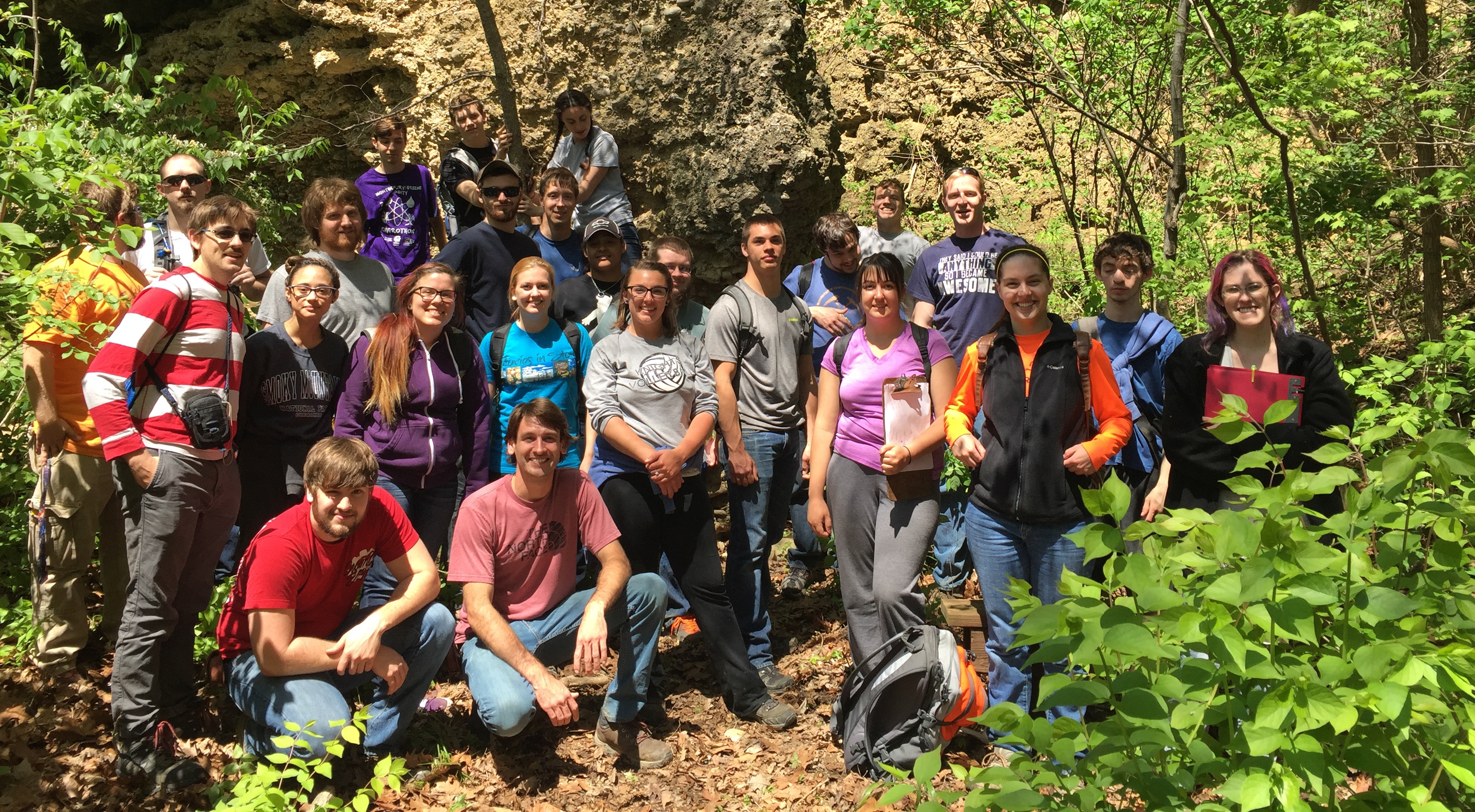 students on panel at recruitment event