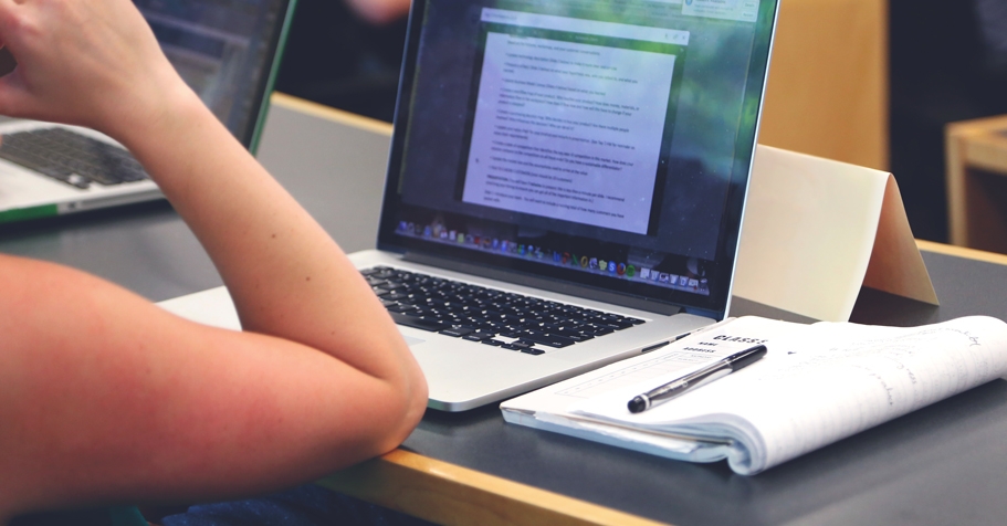 Student on Laptop
