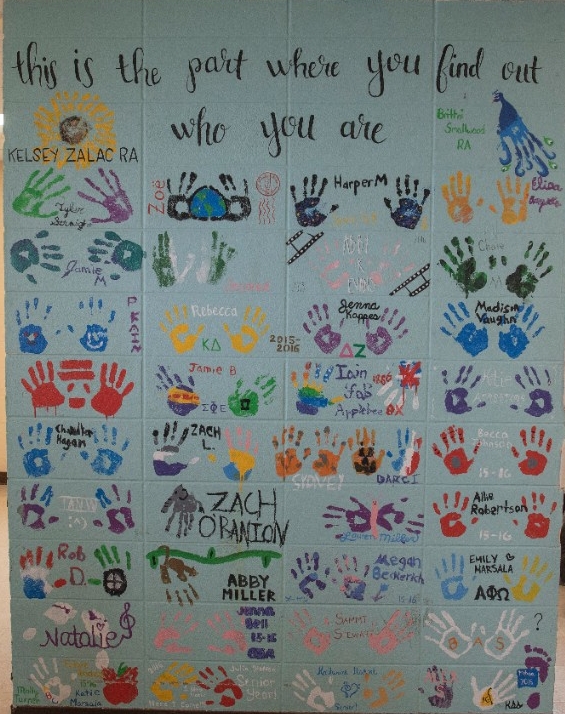 Hands on wall