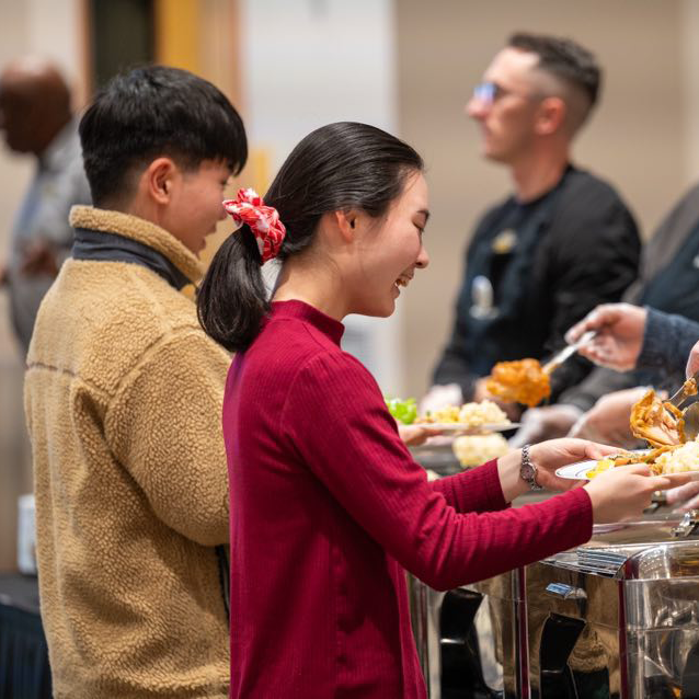 Students at Friendsgiving event