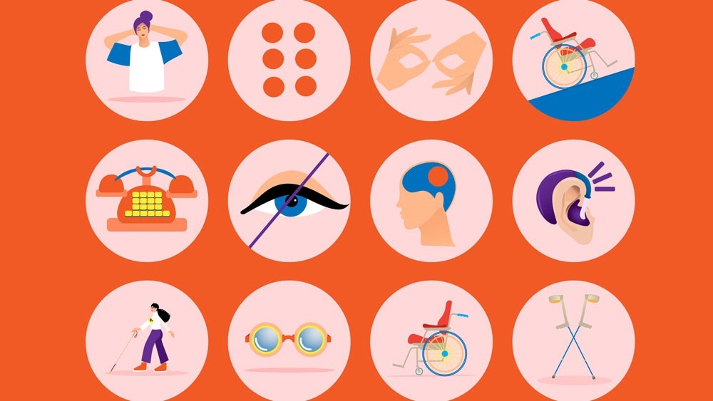Icons representing DEI and accessibility