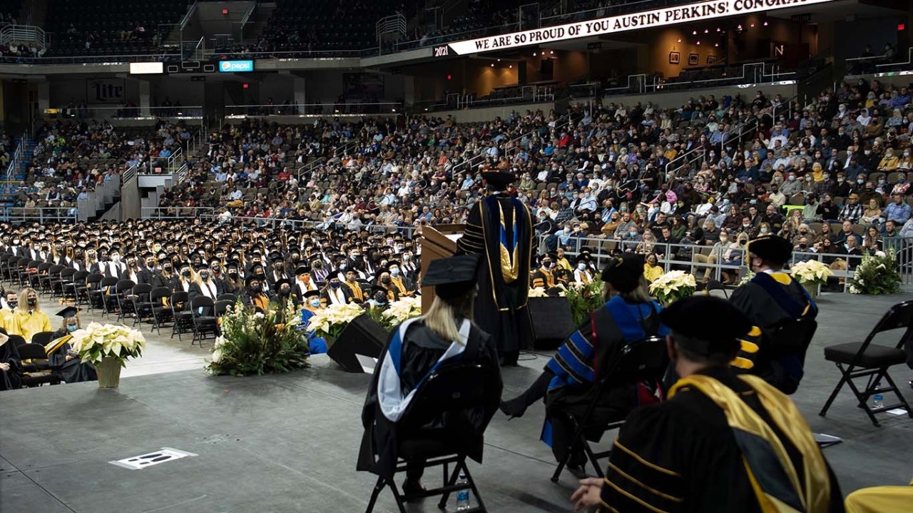 NKU Fall 2021 Commencement Ceremony from stage